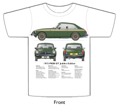 MGB GT Jubilee Edition 1975 T-shirt Front